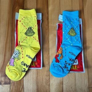 McDonald's Yellow and Blue Grinch Socks